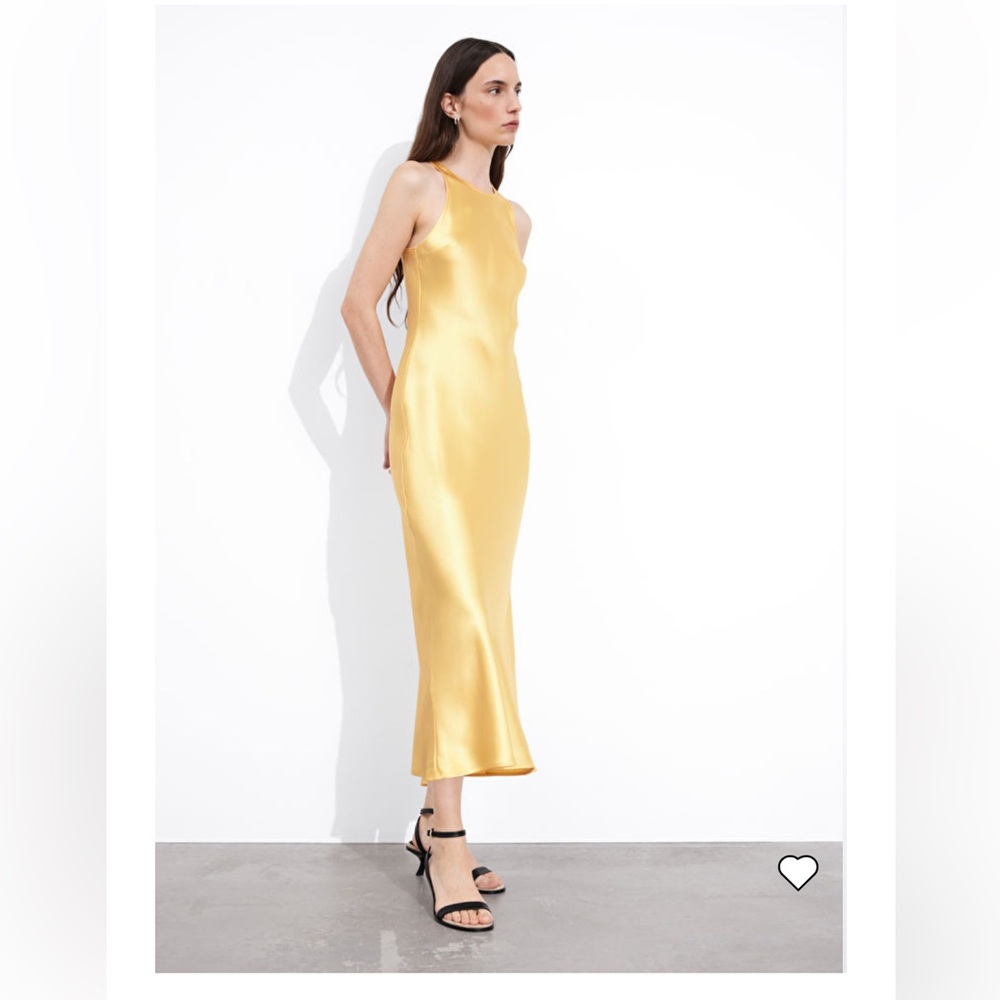Other Stories Slim Satin Midi Dress